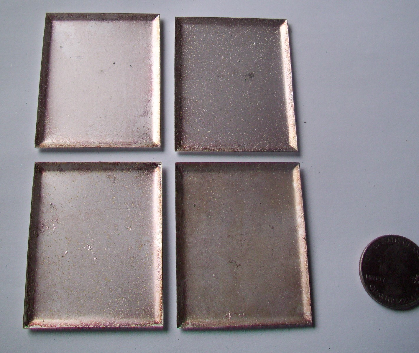 4x Vintage Antique Guilloche  Enamel Rectangle disc- ASSORTED DESIGNS-