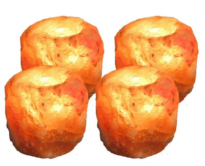 NaturGut Kristallsalz Teelicht naturell 4St. Teelichthalter aus Punjab/Pakistan