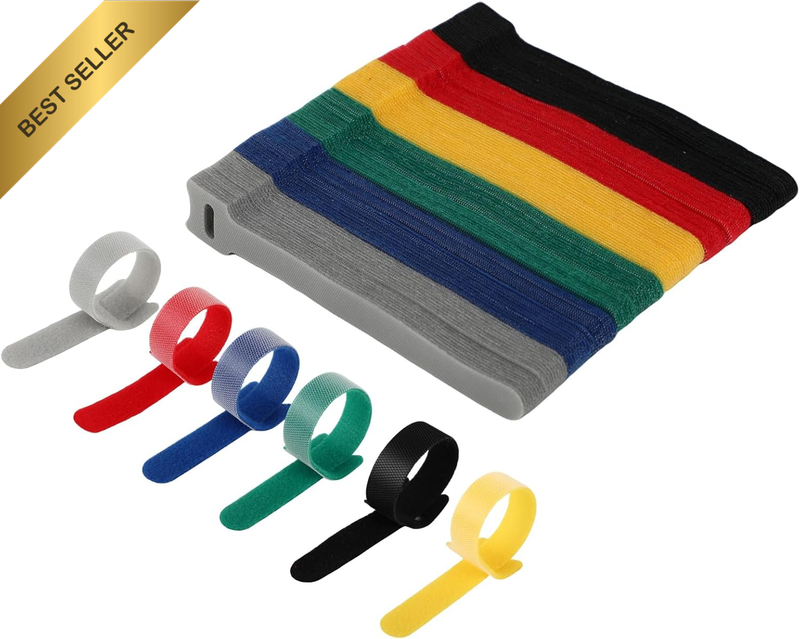 120 Pcs 6-Inch Reusable Cable Straps, 150 X 12Mm Nylon Cable Ties, 6 Colors Mult