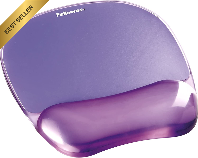 Crystals Gel Mouse Mat with Wrist Support, Purple, 9