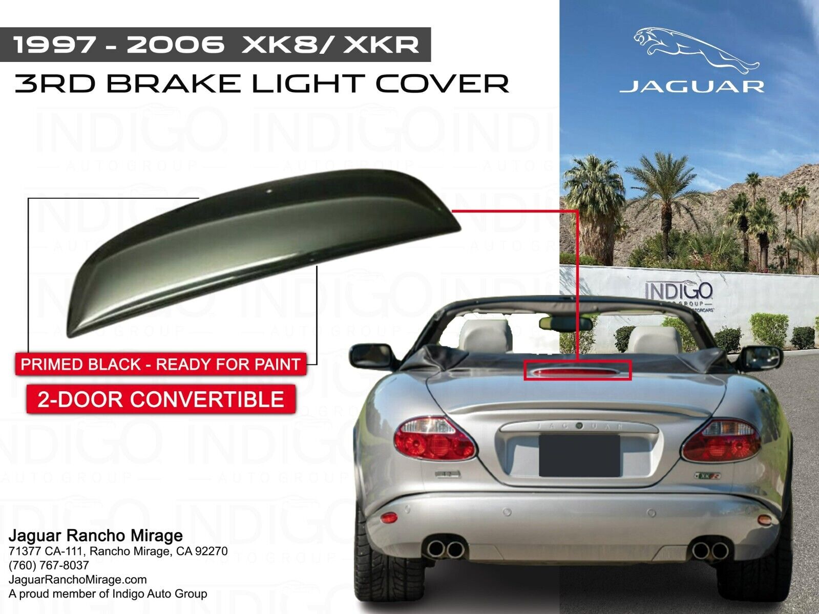 1997-2006 Jaguar XK8 XKR Third Brake High Mounted Center 1997-2006 Jaguar XK8 XKR Third Brake High Mounted Center