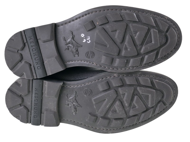 Heschung Ginkgo Gray Pebble Grain Leather Canvas Split Toe Dress