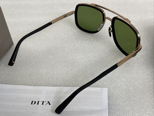 Pre-owned Dita Mach-s Dts412-a-03 Matte Black/rose Gold Sunglasses Green 55-20-127