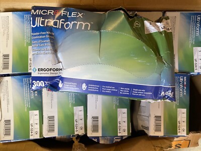 3000 (10 box) MicroFlex UltraForm PowderFree Nitrile SMALL UF-524-S UGLY BOX