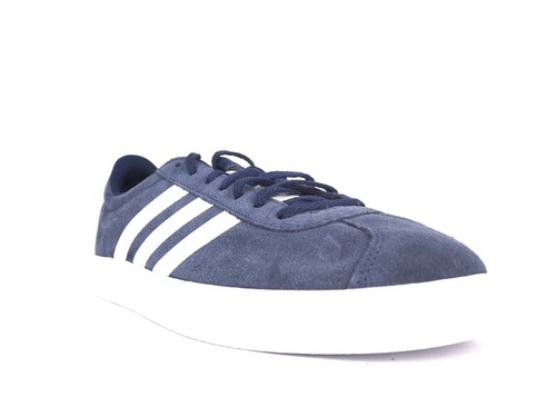 Mens Adidas VL Court 2.0 DA9854 Navy White Suede Lace Up Casual Trainers | eBay