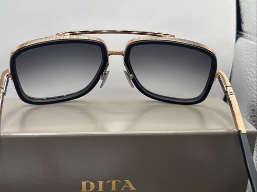 Pre-owned Dita Mach One Drx-2030-l Matte Black Rose Gold Mirror Grey Gradient Sunglasses In Gray