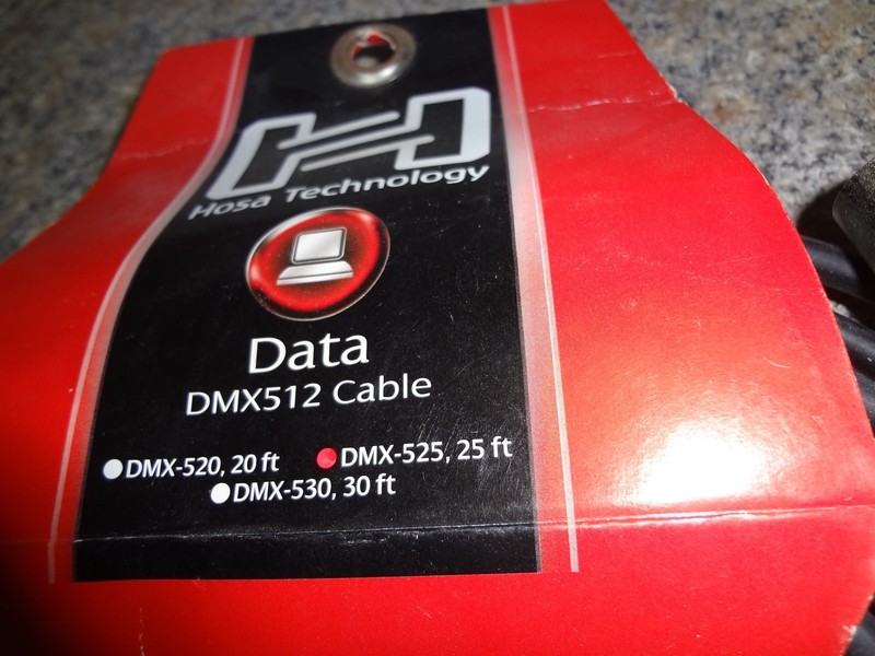 HOSA TECHNOLOGY DMX512 DATA CABLE DMX-525 5 PIN FEMALE XLR X 5 PIN MALE XLR NEW