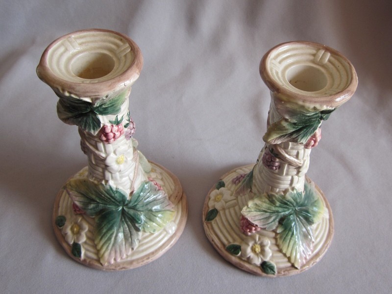 Pair Candlesticks Fitz & Floyd Wild Berries Pattern