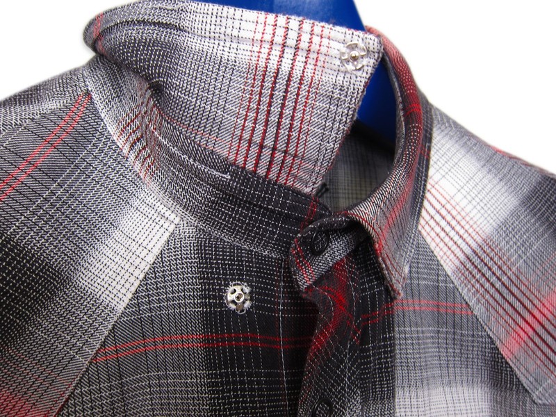 Balmain Red & Black Plaid Western Shirt SS10 sz. 38 Small | eBay