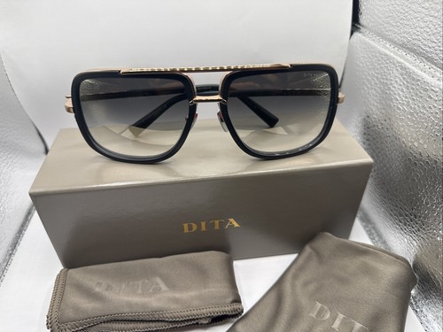 Pre-owned Dita Mach One Drx-2030-l Matte Black Rose Gold Mirror Grey Gradient Sunglasses In Gray