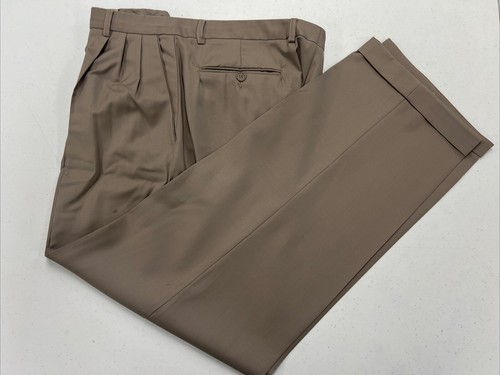 LORO PIANA SUPER 100 Zanella Men's Beige Gray Solid Wool LORO PIANA SUPER 100 Zanella Men's Beige Gray Solid Wool