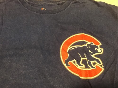 Majestic Chicago Cubs MLB Graphic T Shirt, Vintage Tee, Mens Large Fizzled 44