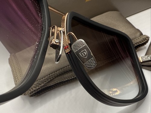 Pre-owned Dita Mach One Drx-2030-l Matte Black Rose Gold Mirror Grey Gradient Sunglasses In Gray