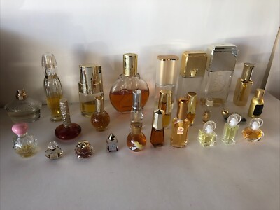 Lot 26 Collectible Estate Vintage Mini Perfume Cologne Bottles Full & Empty  
