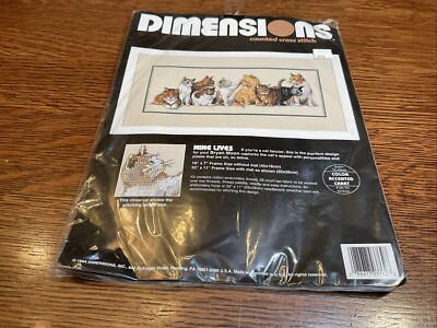 Dimensions Counted Cross Stitch Cats Nine Lives #3762 NEW