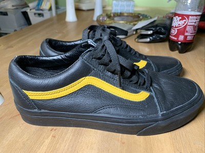 Vans Old Skool Leather Skate Shoe / Black Gold / VN0A5AO92HJ / Mens 7.5, Wmns 9