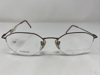 ORGANIX OR834 019 COPPER 51-18-140 Brown Half Rim Metal Eyeglasses Frame OI15