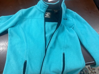 Timberland Fleece Jacket Sherpa Long SleeveTurquoise Small Petite 100% Polyester