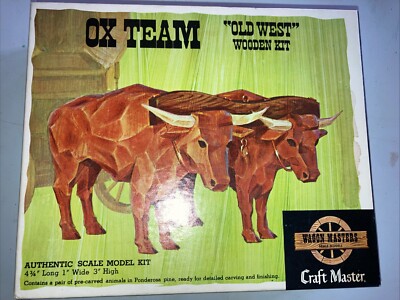 Vintage New Craft Master Ox Team Old West Wooden Kit Model 952:350