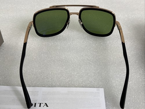 Pre-owned Dita Mach-s Dts412-a-03 Matte Black/rose Gold Sunglasses Green 55-20-127
