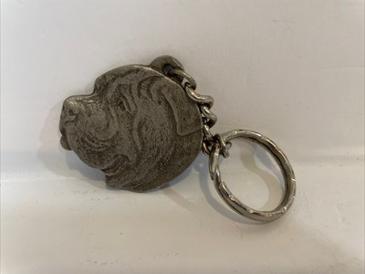 Vintage Pewter 1983 I Love My Mastiff Key Chain