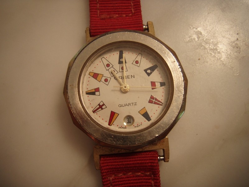 vintage GRUEN Quartz japan movement Nautical Flag Ladies