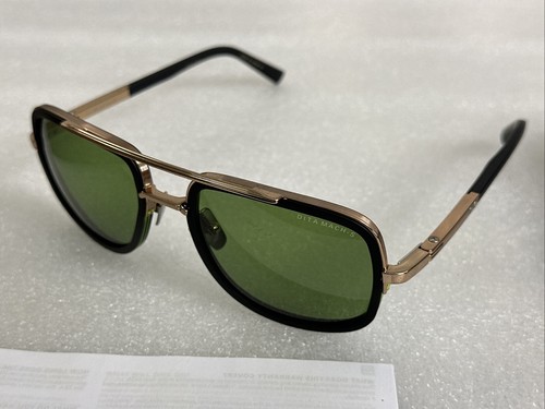 Pre-owned Dita Mach-s Dts412-a-03 Matte Black/rose Gold Sunglasses Green 55-20-127