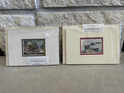 Lot Of 2 Art World Frame Shop Hand Mounted Cards ''A Glimpse Of Vietnam''