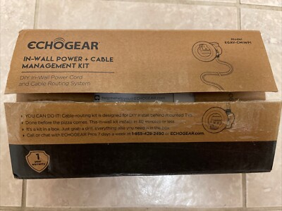 EchoGear DIY In Wall Power Cord Cable Routing System Management Kit Open Box New