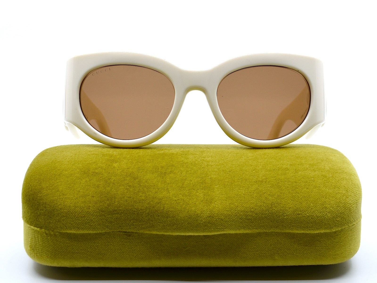 Pre-owned Gucci Gg1544s 004 Ivory Brown Authentic Sunglasses 53-21