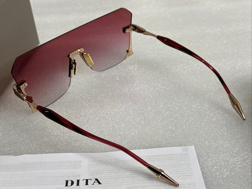 Pre-owned Dita Lxn Laniti Dts153-a-01 Gold/ruby Red Gradient Sunglasses W/box 140-145