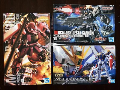 Gundam Kit Lot 1/100 MG Ms-06s Zaku II 1/144 RG Xxxg-01w & HG RGM-96X