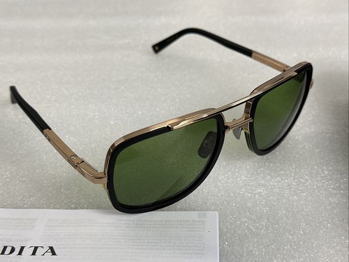 Pre-owned Dita Mach-s Dts412-a-03 Matte Black/rose Gold Sunglasses Green 55-20-127