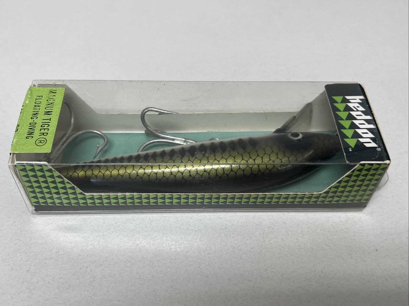 Vintage NIB Heddon Magnum Big Tiger 1040 Fishing Lure Baby Bass BB Correct Box