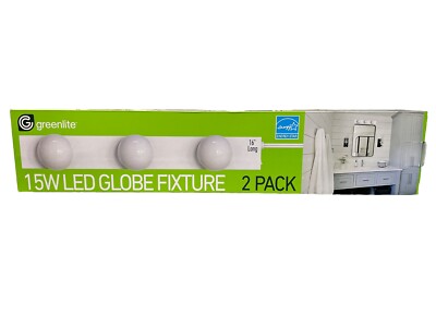 Greenlite 15W LED Globe Fixture 2 Pack