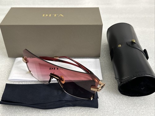 Pre-owned Dita Lxn Laniti Dts153-a-01 Gold/ruby Red Gradient Sunglasses W/box 140-145