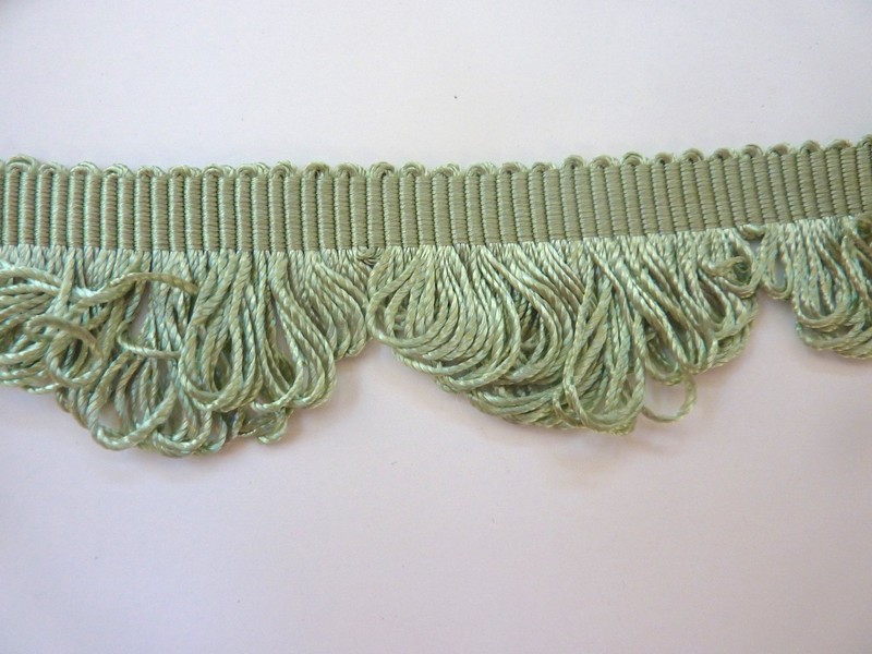 ~Finest 5.5+ Yards SCALAMANDRE Celadon GREEN Silk Passementerie Loop TRIM FL3724