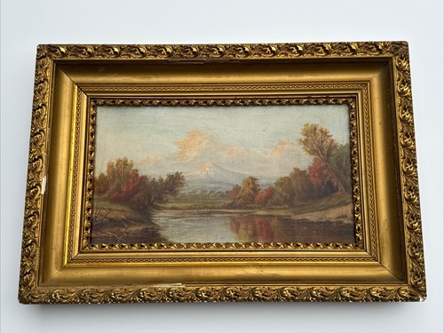 ANTIQUE PAINTING AMERICAN LANDSCAPE NEW HAMPSHIRE ARTIST