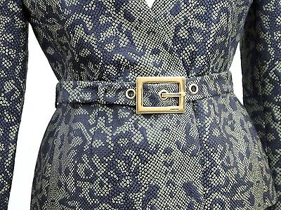 Pre-owned Gucci $2750 Authentic  Runway Python Print Jacket Blazer W/belt, 319227 1304 In Green/black