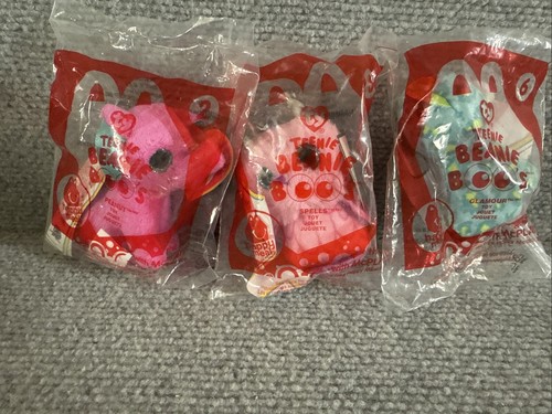 2014 McDonalds TY Teenie Beanie Babies Boo's Lot 3 Happy