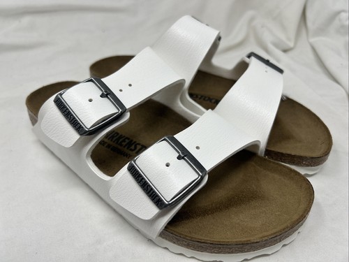 Birkenstock 37 Arizona BS White Birko-Flor Women Size 6