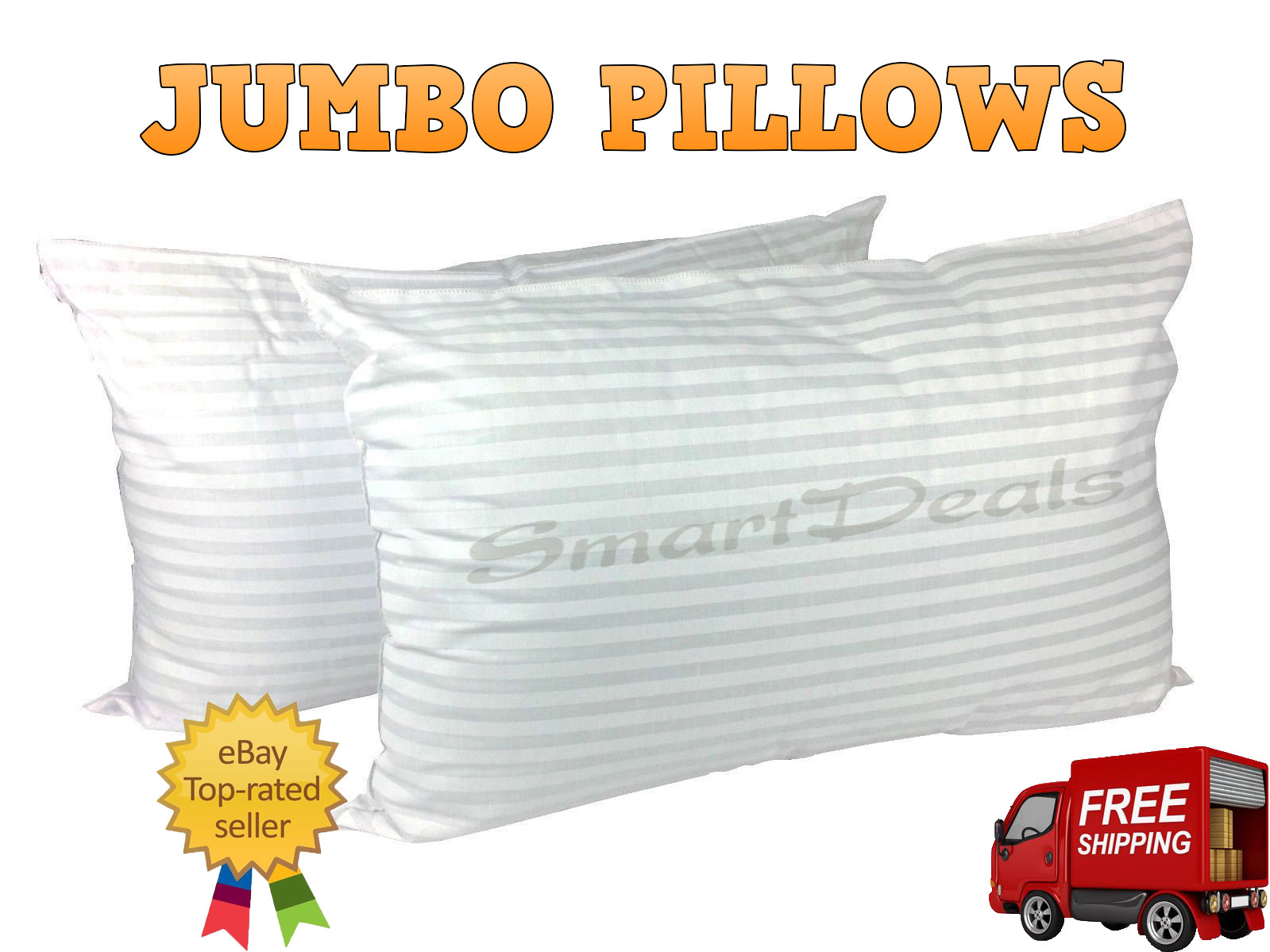 Jumbo Big Pillows Luxury Hotel Quality Striped Extra Large Pillow