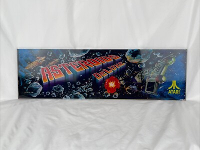 Vintage Atari Asteroids Deluxe Plexiglass Marquee Arcade Video Game 1980
