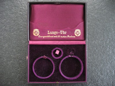 Taschenuhretui Lange & Söhne Glashütte Deutsche Uhren Fabrikation Taschenuhrbox