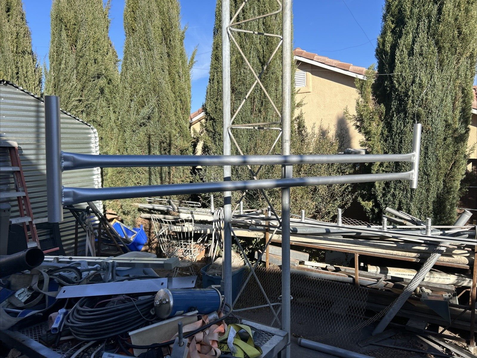 --ANTENNA--Tower Cross Arm-DUAL ANT. -MOUNT-60"-Stand off--HAM Radio-1.5 clamp.