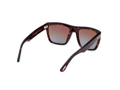 Pre-owned Tom Ford Ft1077 52f Plastic Dark Havana Gradient Brown 55 Mm Men's Sunglasses