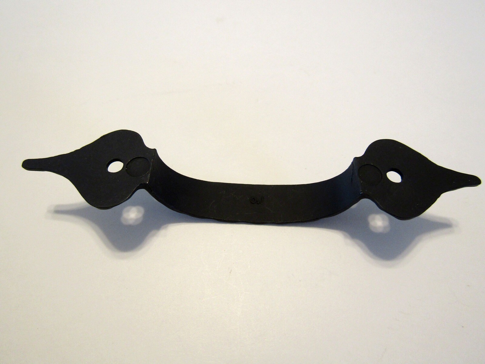 Vintage NOS Hammered Flat BLACK Steel Drawer Pull or Cabinet Door Handle