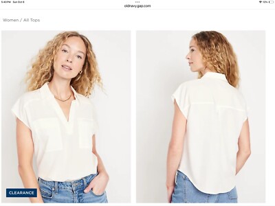 Old Navy Dolman Sleeve Silky Utility Blouse XXL Ivory NWT
