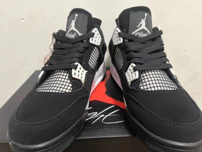 Men US Size Retro air4 ''Black Canvas'' jordan4 Mid Top Sports Sneakers