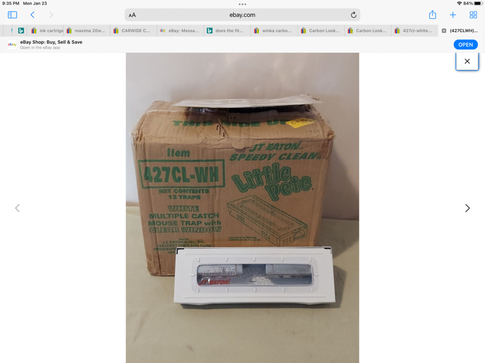 12-LITTLE PETE WHITE 472CL-WHITE MULTICATCH REUSABLE MOUSE TRAP WITH CLR WINDOW
